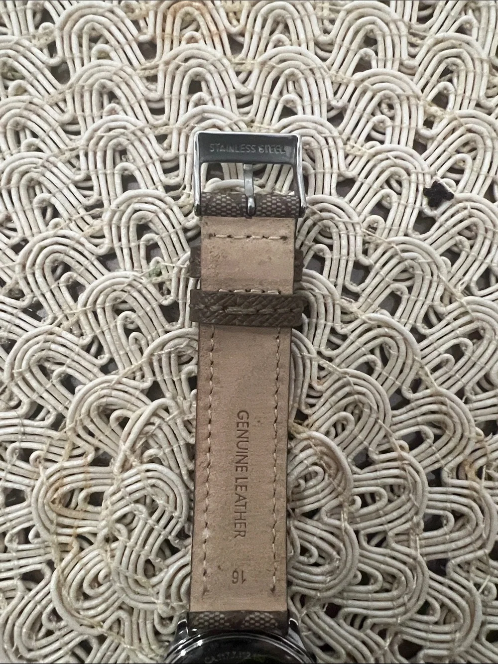 Coach Brown Signature Leather Strap Watch with Silver Dial